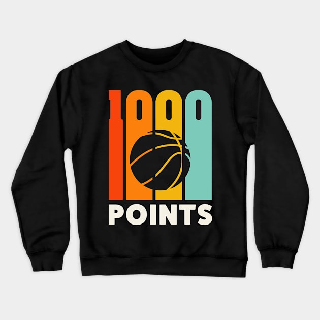 1000 Points Basketball Scorer High School Basketball Mom Crewneck Sweatshirt by PodDesignShop